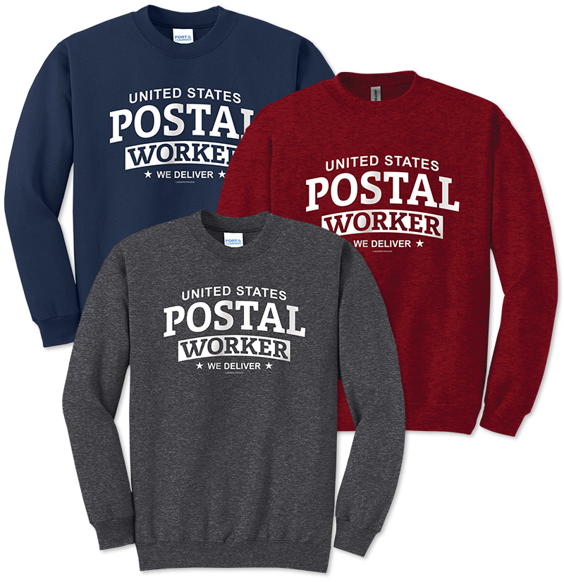 Photo of Crew Sweatshirts for Postal Workers and Rural Letter Carriers from Modern Process Company.