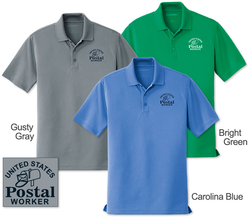 Photo of Mens Tek Polos for Postal Workers and Rural Letter Carriers from Modern Process Company.
