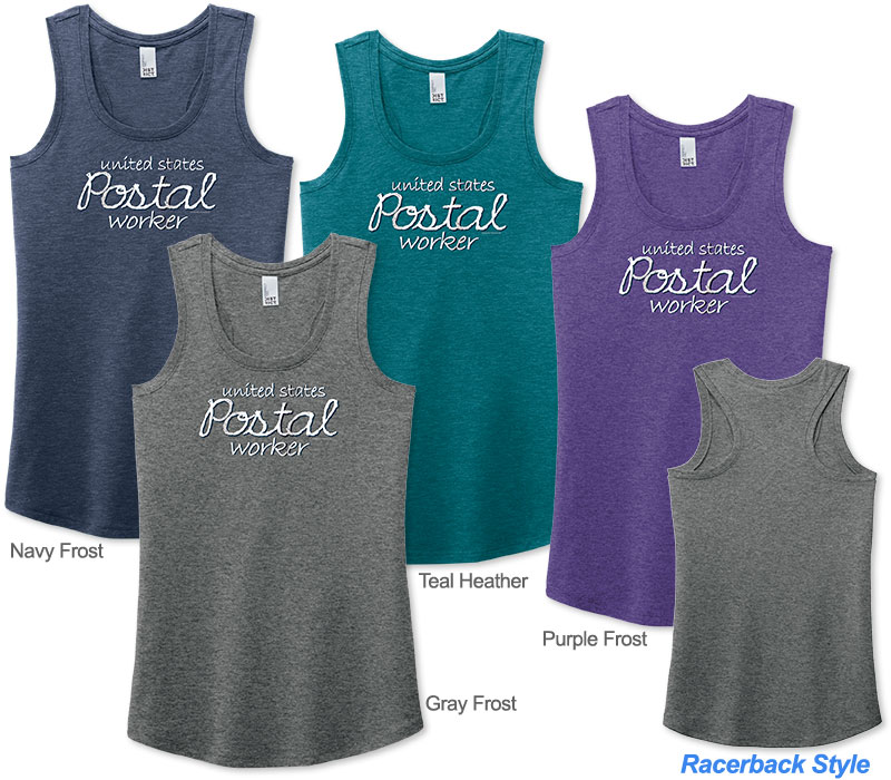 Photo of Ladies Racerback Tanks for Postal Workers and Rural Letter Carriers.