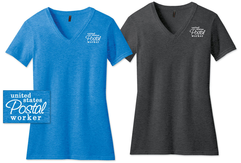 Photo of Ladies V-Neck Tees for Postal Workers and Rural Letter Carriers.
