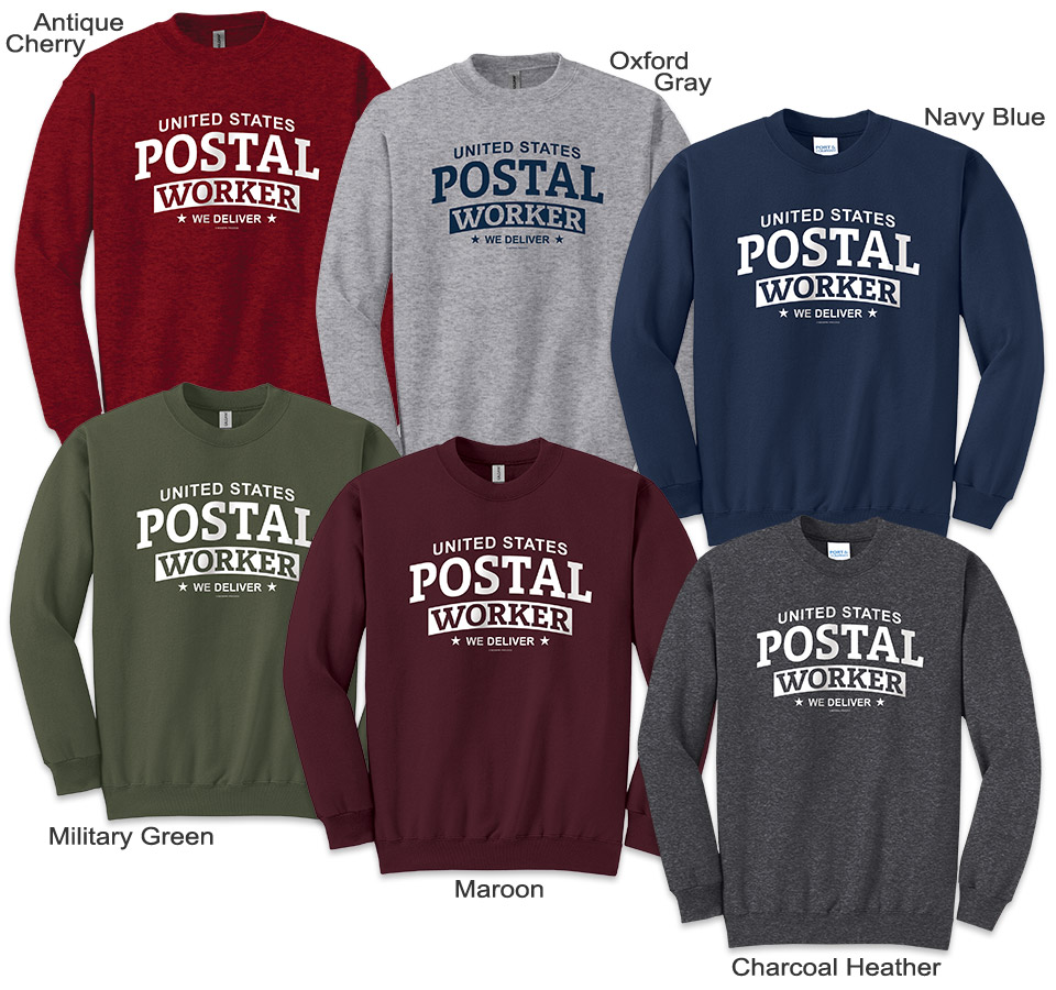 Photo of Crew Sweatshirts for Postal Workers and Rural Letter Carriers.