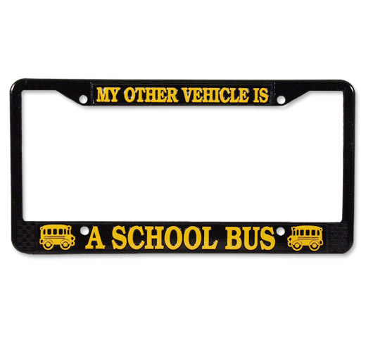 Photo of License Plate Frame for School Bus Drivers and School Transportation Workers.