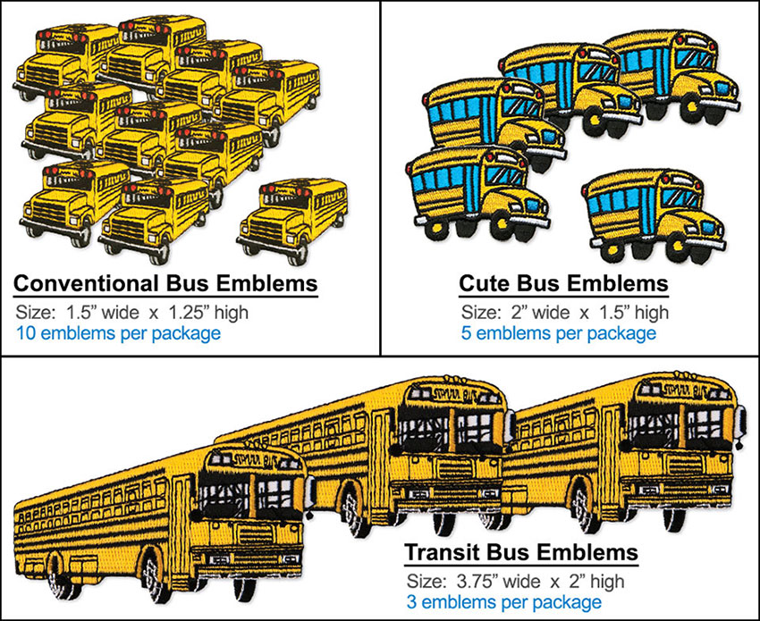 Photo of Small Embroidered Emblems for School Transportation.