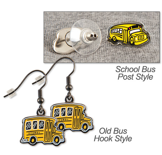 Photo of Earrings for School Bus Drivers and School Transportation Workers.