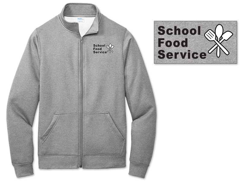 Photo of Zippered Sweatshirt for School Cafeteria Staff.